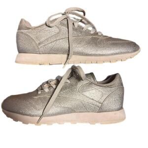 Reebok classic  silver metallic trainers womens 7